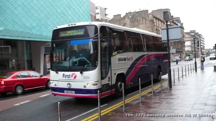 fig2050401310709.JPG - Coach 20504 Of First Glasgow Running Out Of Service On Argyle Street