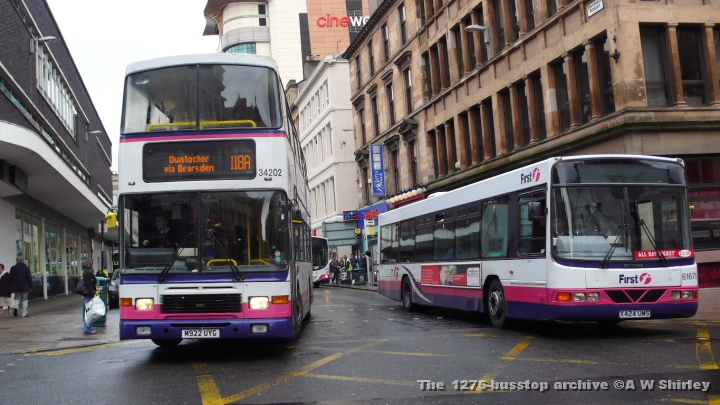 fig3420201021009.JPG - First Glasgow Olympian 34202, One Of The Former Coastliner Examples, Heading For Duntocher On The 118A