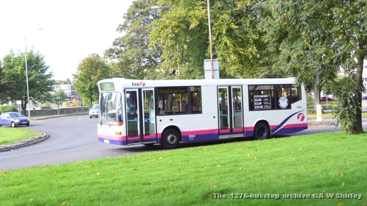 fig4120801290908.JPG - First Dart 41208 Having Just Come Under The Railway Bridge At Dumbarton Central Station