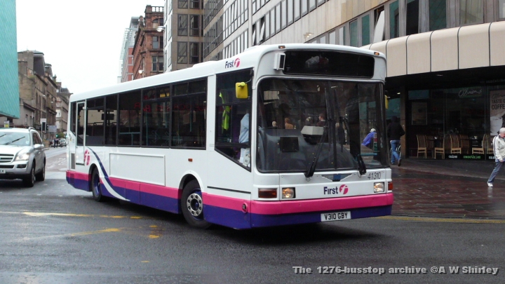 fig4131002310709.JPG - 41310, One Of The More Recent Ex London Darts With First Glasgow.  Is That A Camera Housing Next To The Destination Display?